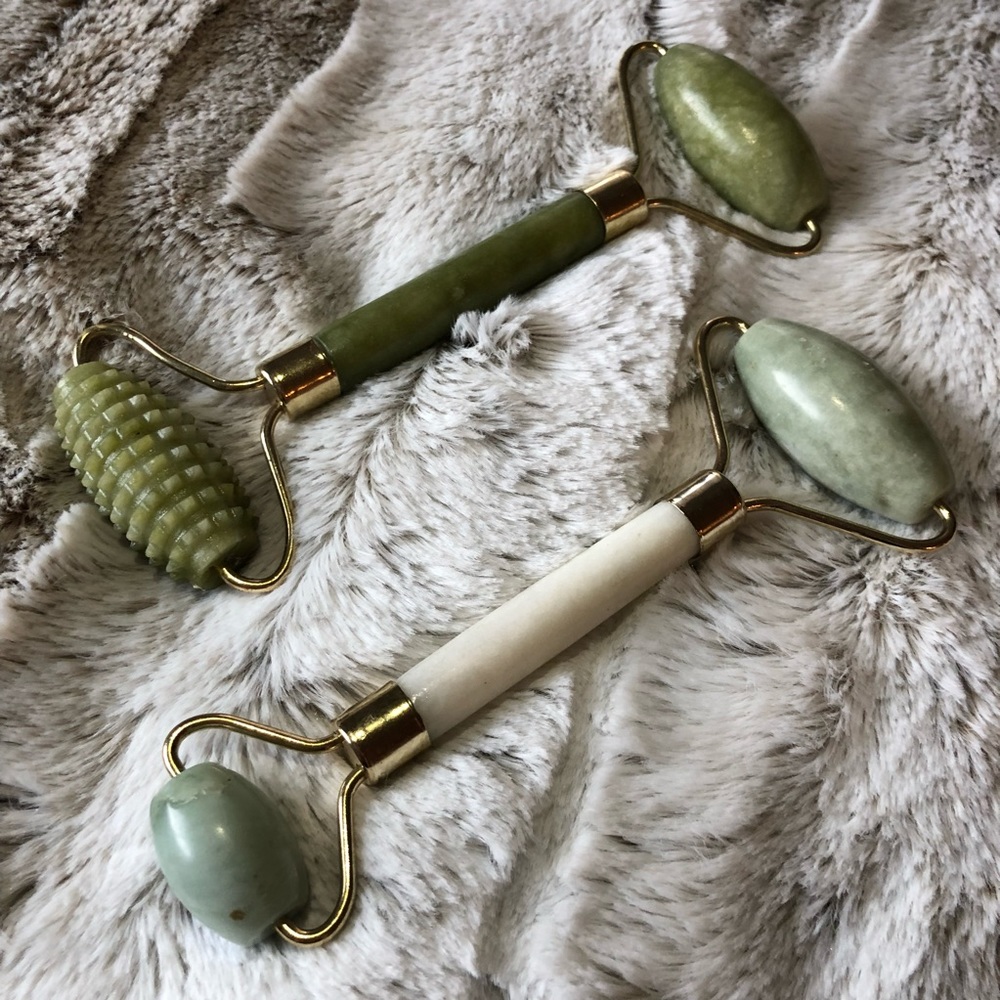 *SALE* JADE AND ROSE QUARTZ FACE FACIAL ROLLERS